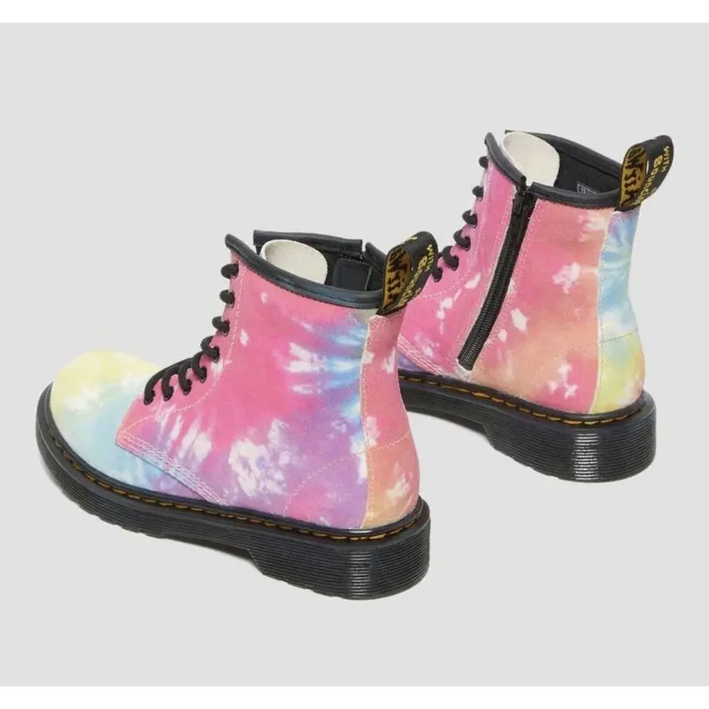 Dr. Marten’s Multi Color Tie Dye Side Zipper Lace Up Girls’ Combat Boots Size 6